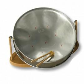 Steel Drum Teacher Sopran diatonic C maj (C-Dur) 12 + 3 tones c'-g'' + f#',bb',f#'', &Oslash; 18 inch (45 cm), incl. stand & mallets