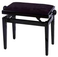 PIANOSTOL med svart skinndyna